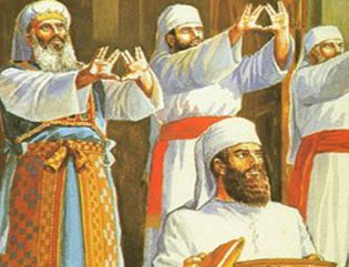 Hebrew high priests throwing a Roc
