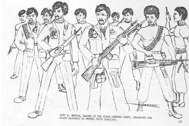 Huey P. Newton, leader of the Black Panther Party, organized the Black Brothers to defend their families.