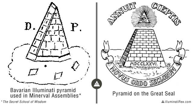 Bavarian Illuminati pyramid vs. Great Seal pyramid