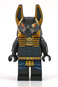 fearsome 20-foot figure of Anubis, Lord of the Dead (not to scale) 