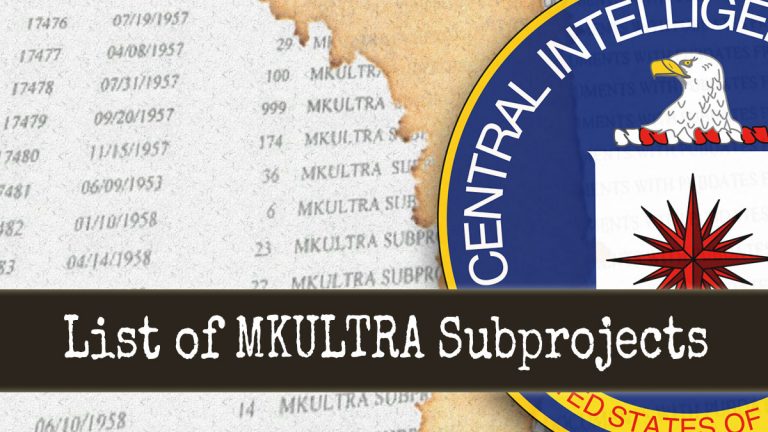 List of 149 MKULTRA Subprojects