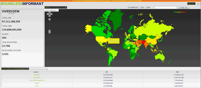 BOUNDLESS INFORMANT Heatmap[